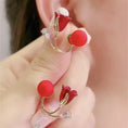 Load image into Gallery viewer, Korean Red Rose Stud Earring
