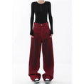 Load image into Gallery viewer, Vintage Red Straight Jeans High Waist
