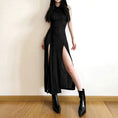 Load image into Gallery viewer, Dark Cyber Hooded Dress
