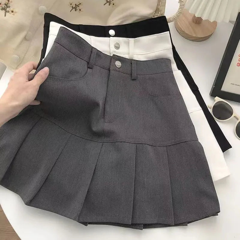 Y2K Vintage High Waist Pleated Skirt