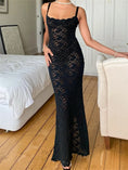 Load image into Gallery viewer, Lace Floral Long Dress Mesh See Through Summer Dress
